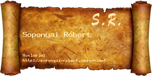 Soponyai Róbert névjegykártya