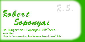 robert soponyai business card